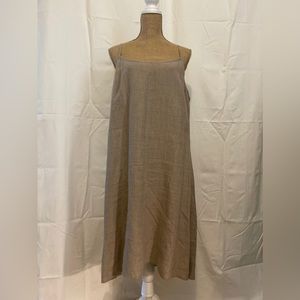 Etsy seller Linenbee Custom Linen Flax/Dark Beige Linen Camisole Slip Dress